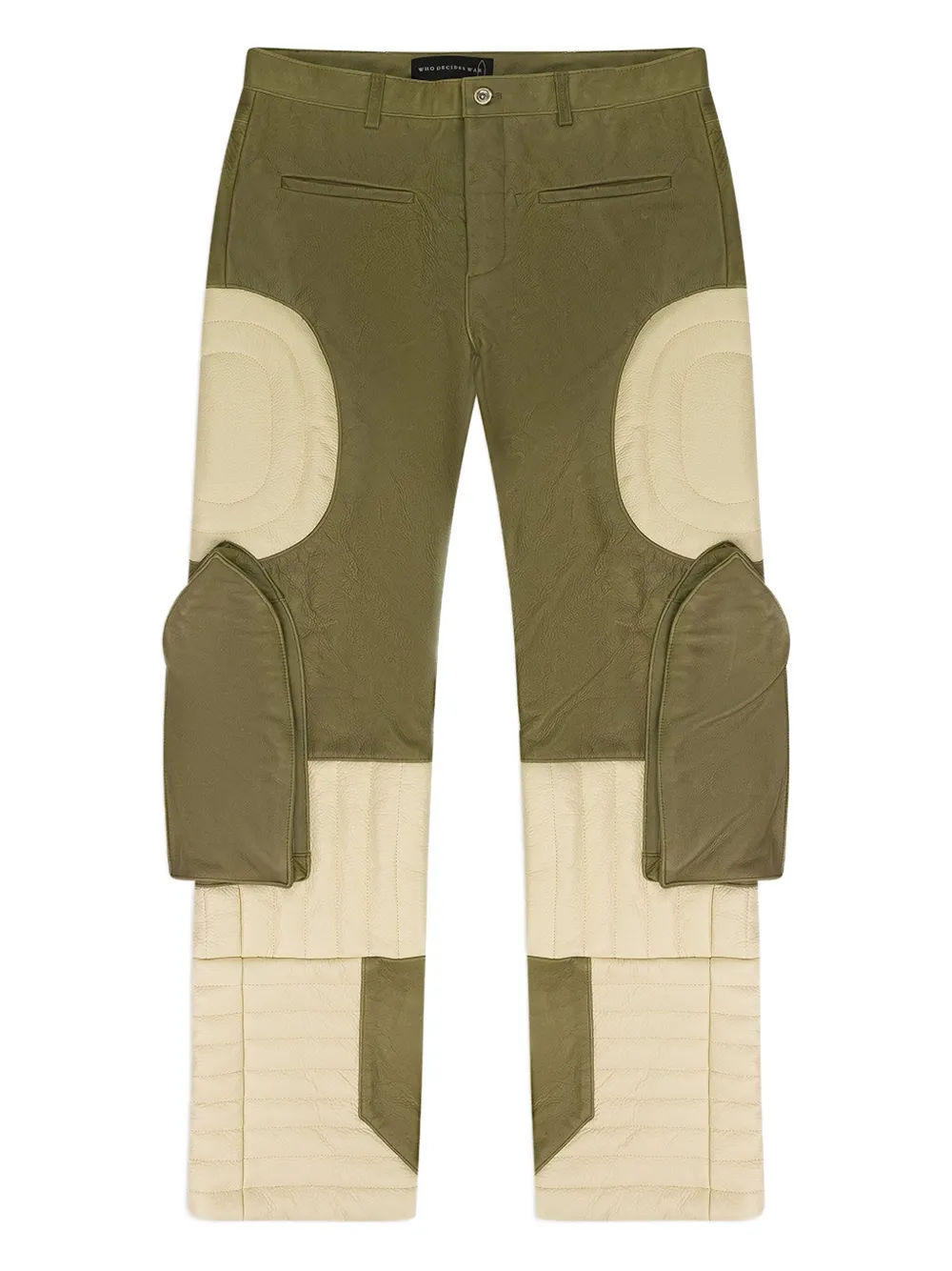 Who Decides War Raised Window Leather Trousers In Green