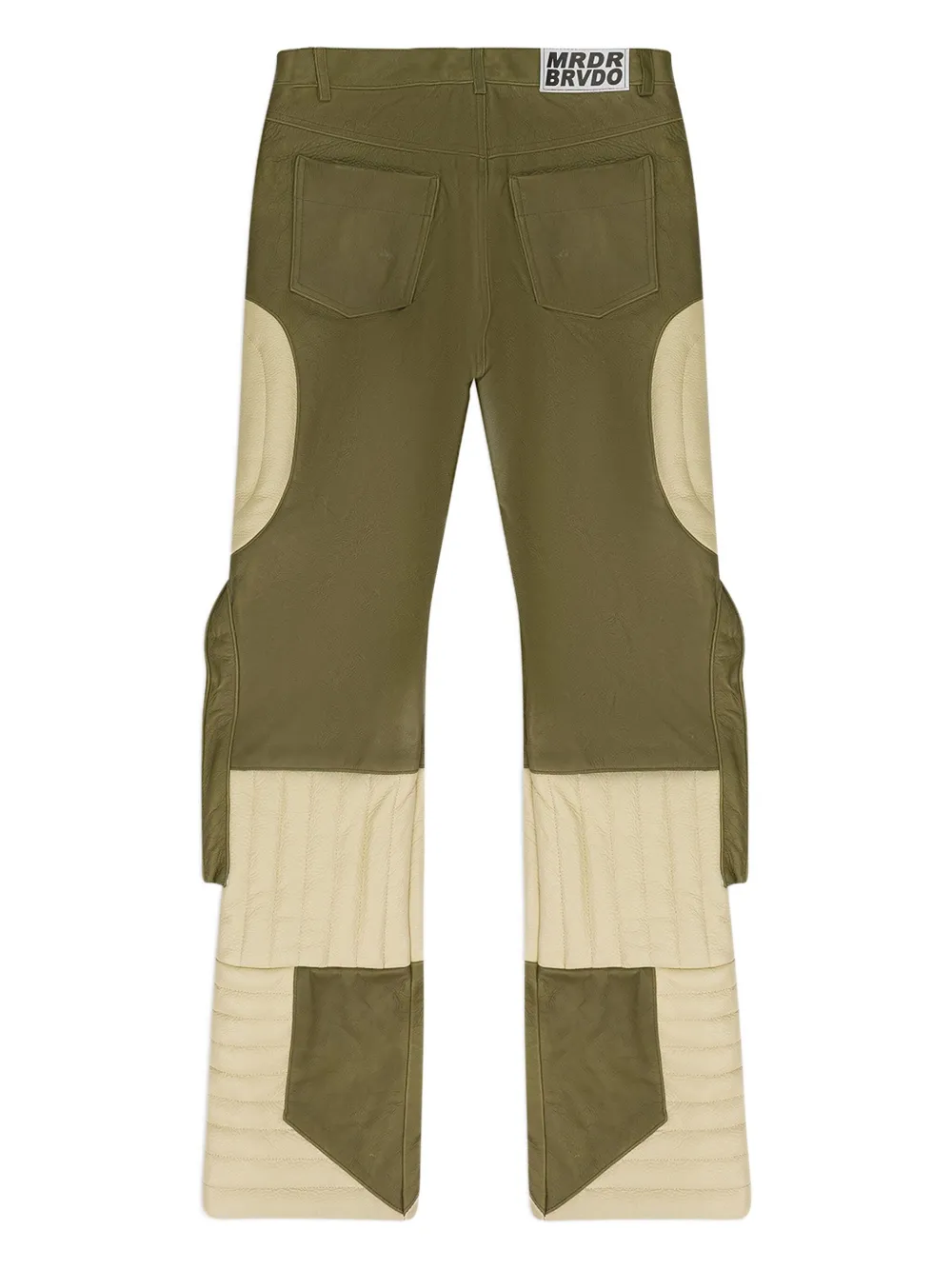 Who Decides War raised window leather trousers - Groen