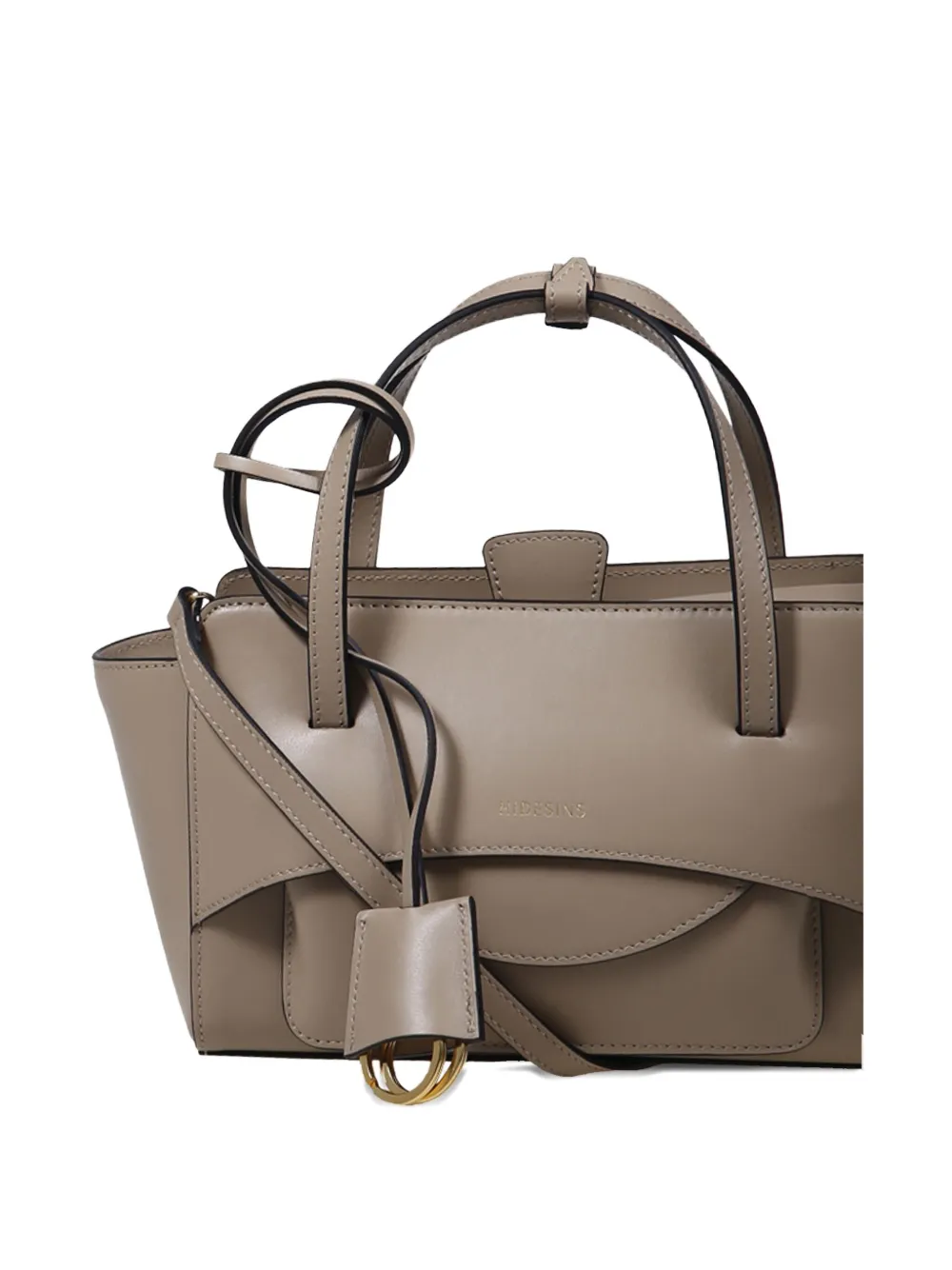 Hidesins Flap Small Leather Tote Bag In Brown