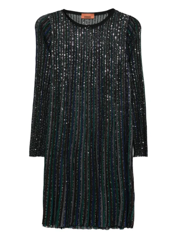 missoni dress black Striped Embellished | Size:8½ Medium expressing Missoni’s unmistakable stylistic RED LABEL La Lune Asymmetrical Gathered