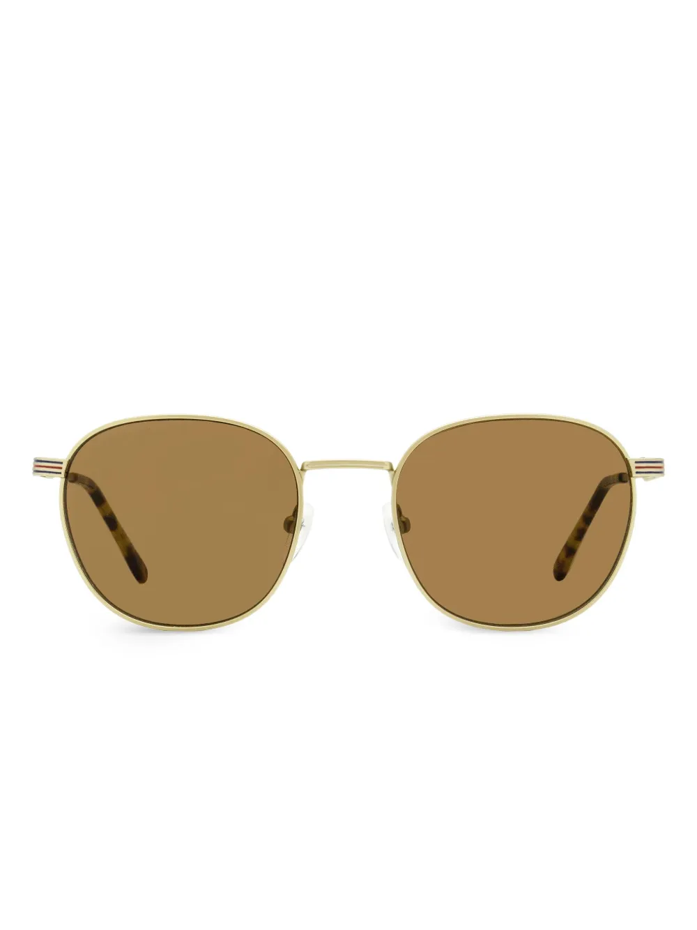 Lacoste lentes de sol a rayas con armazón ovalada | dorado | Image 1