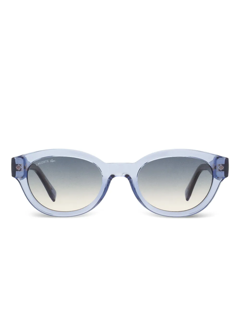 Lacoste Ovale Sonnenbrille mit Drahtkern - Blau