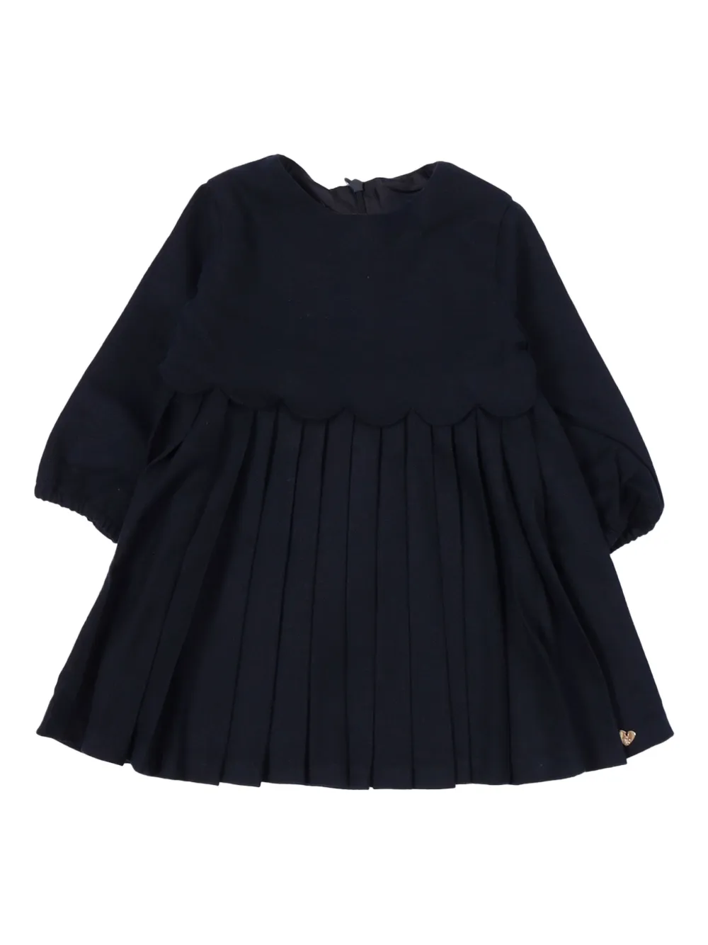 Tartine Et Chocolat scalloped pleated dress - Blu