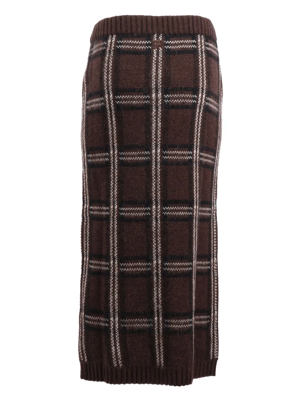 Ermanno Scervino checked-pattern maxi skirt - Bruin
