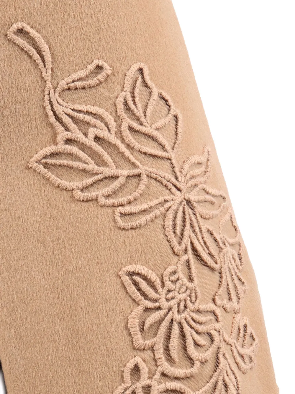 Ermanno Scervino Textured Wool Blend Mini Skirt With Applique Detail In Neutral