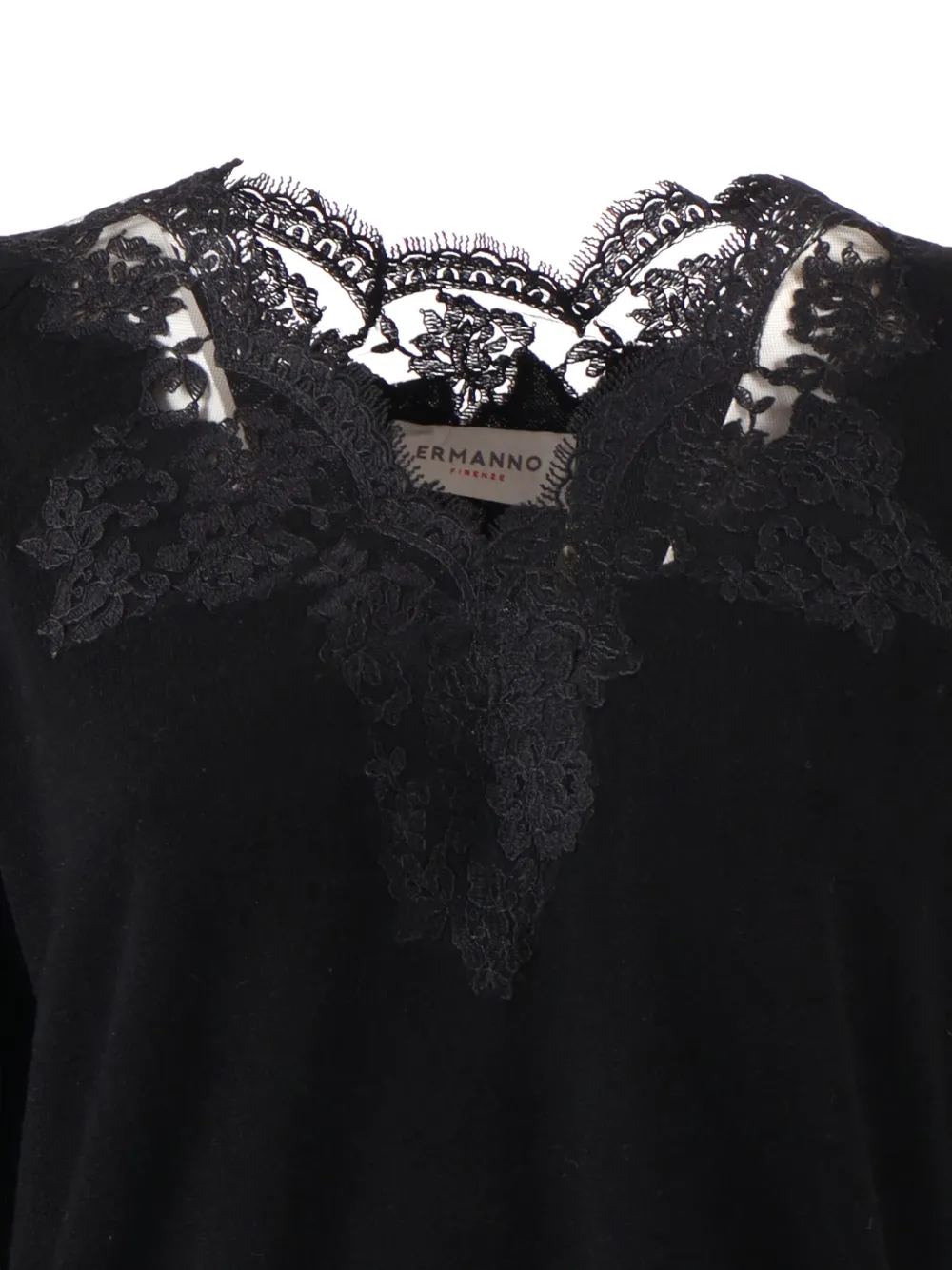 Ermanno Scervino Lace-detail Top In Black