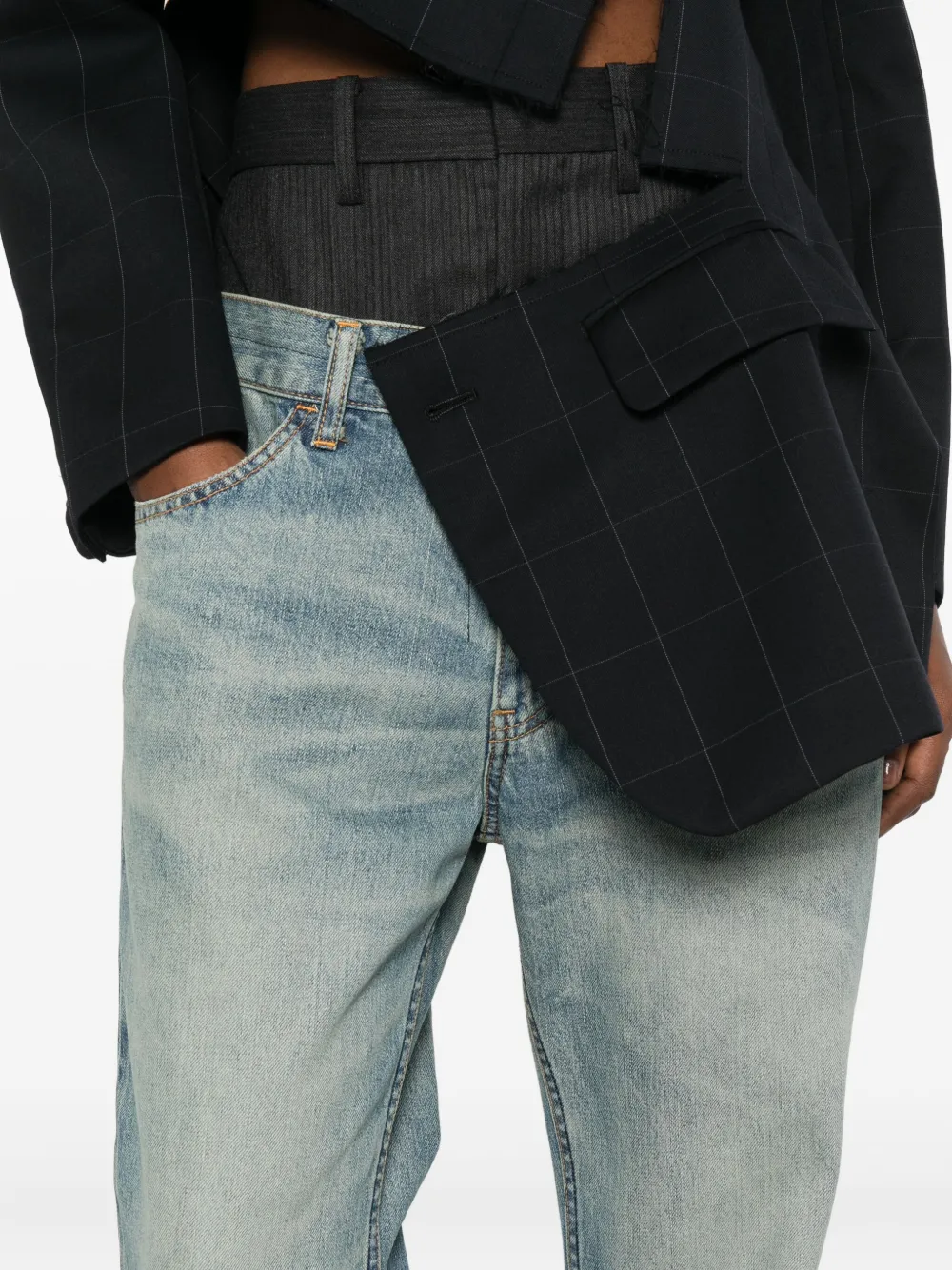 Junya Watanabe Double-waist Jeans In Blue