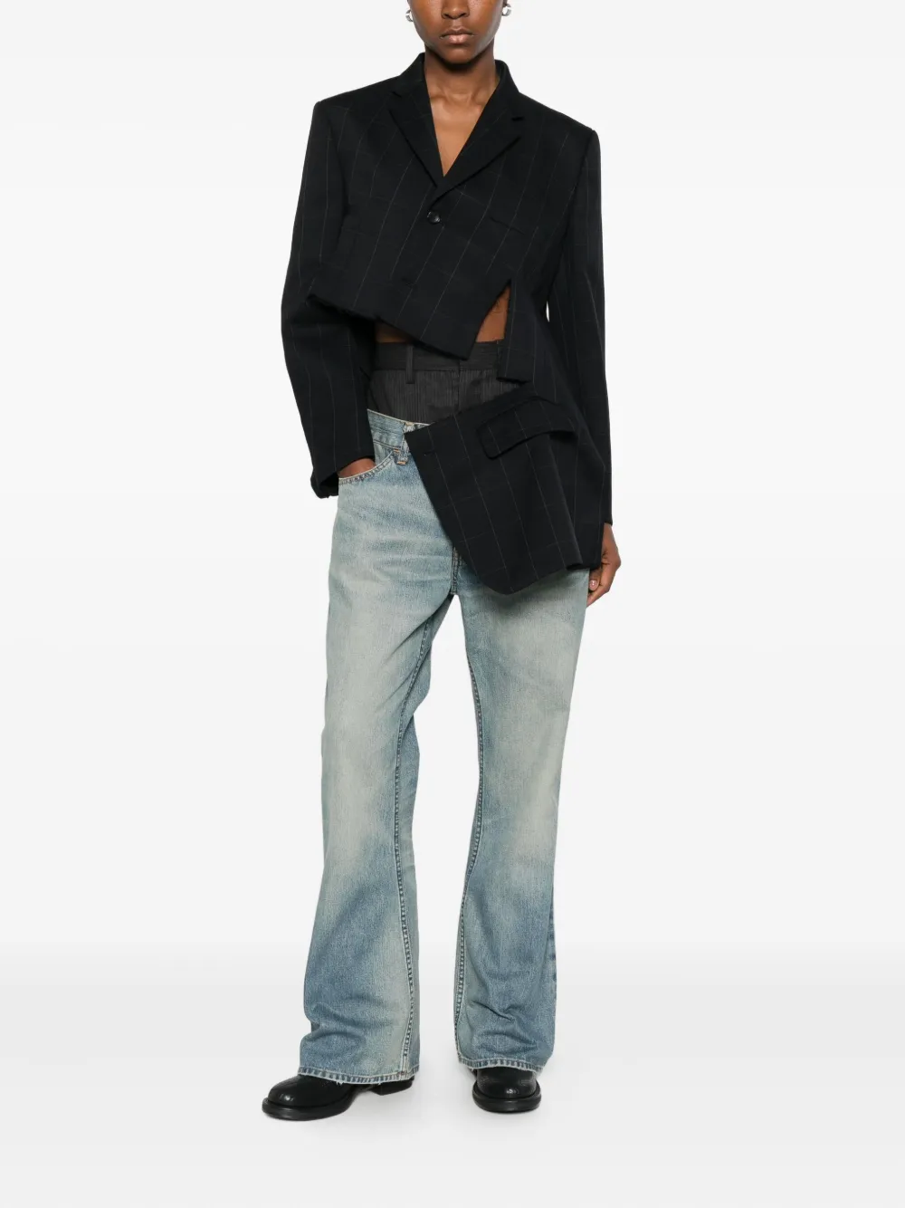 Junya Watanabe Jeans met dubbele taille - Blauw