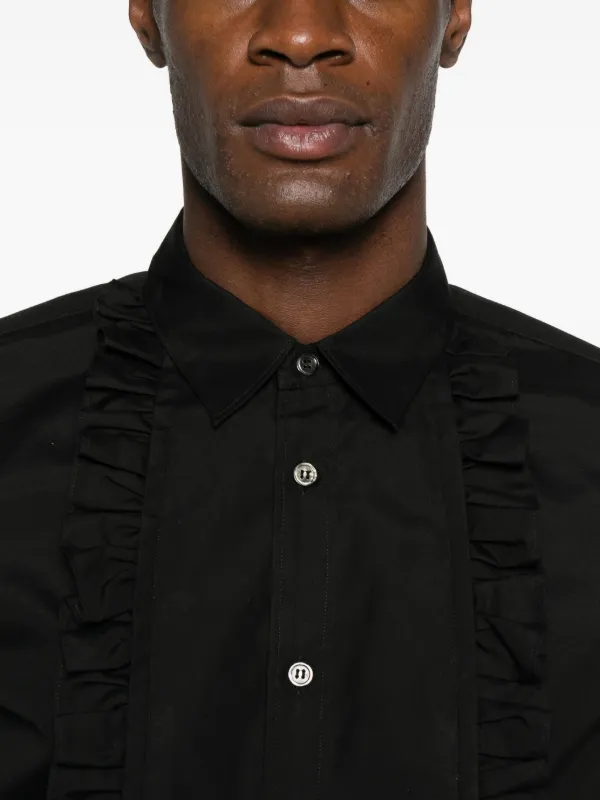 Black Comme Des Garçons ruffled-detail Shirt | Black | FARFETCH