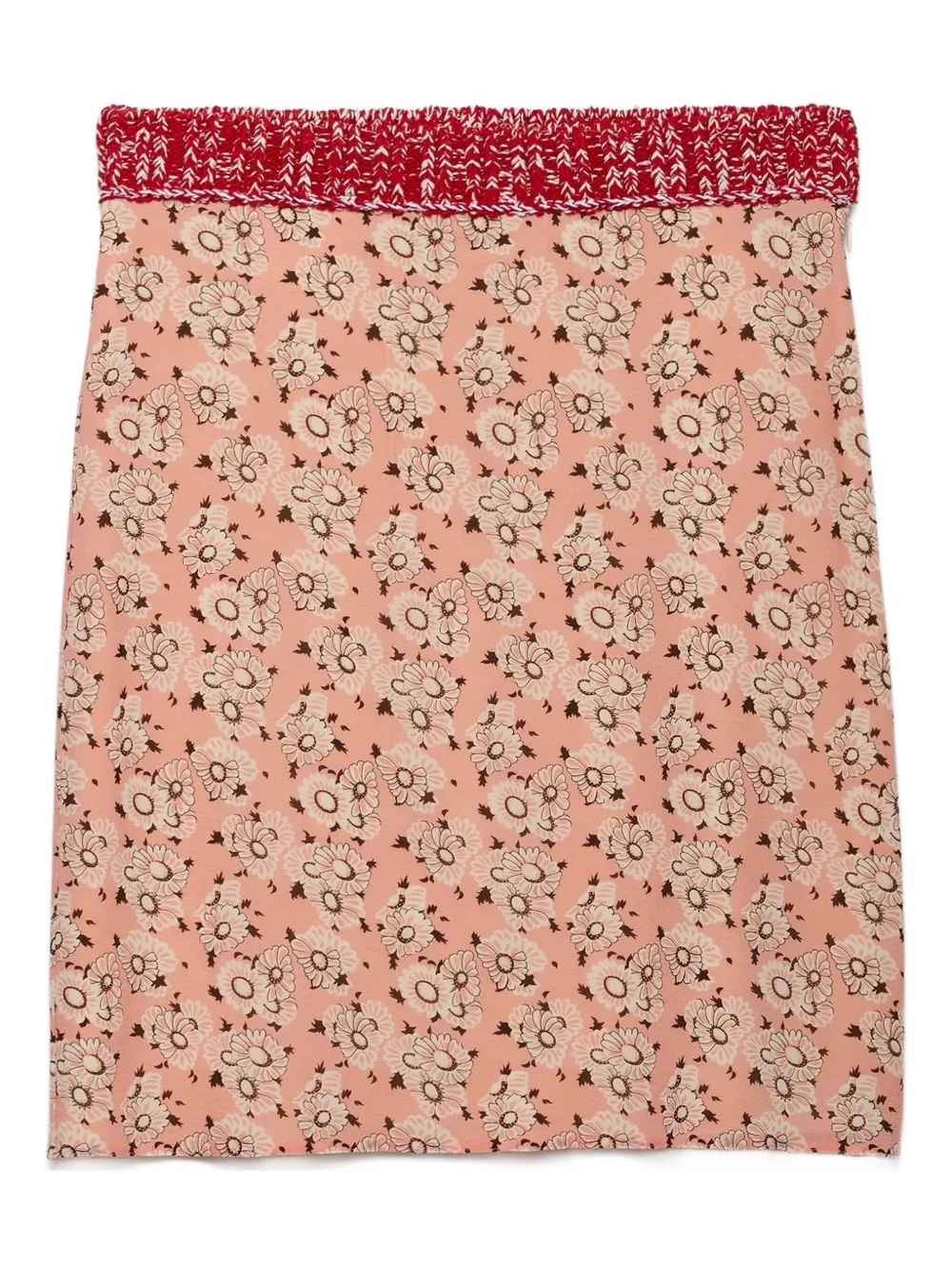 Prada Floral Triangle-logo Mini Skirt In Pink