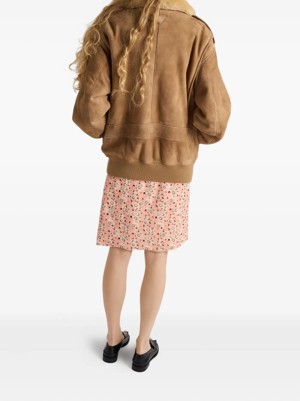 Prada Floral Triangle-logo Mini Skirt In Pink