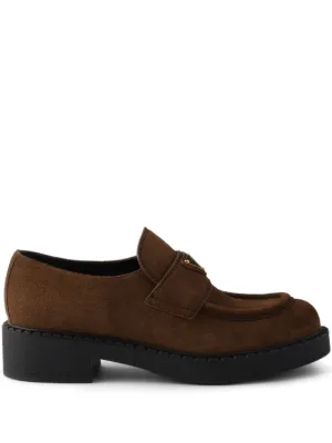 Prada レザープラットフォームローファー | ブラウン | FARFETCH JP