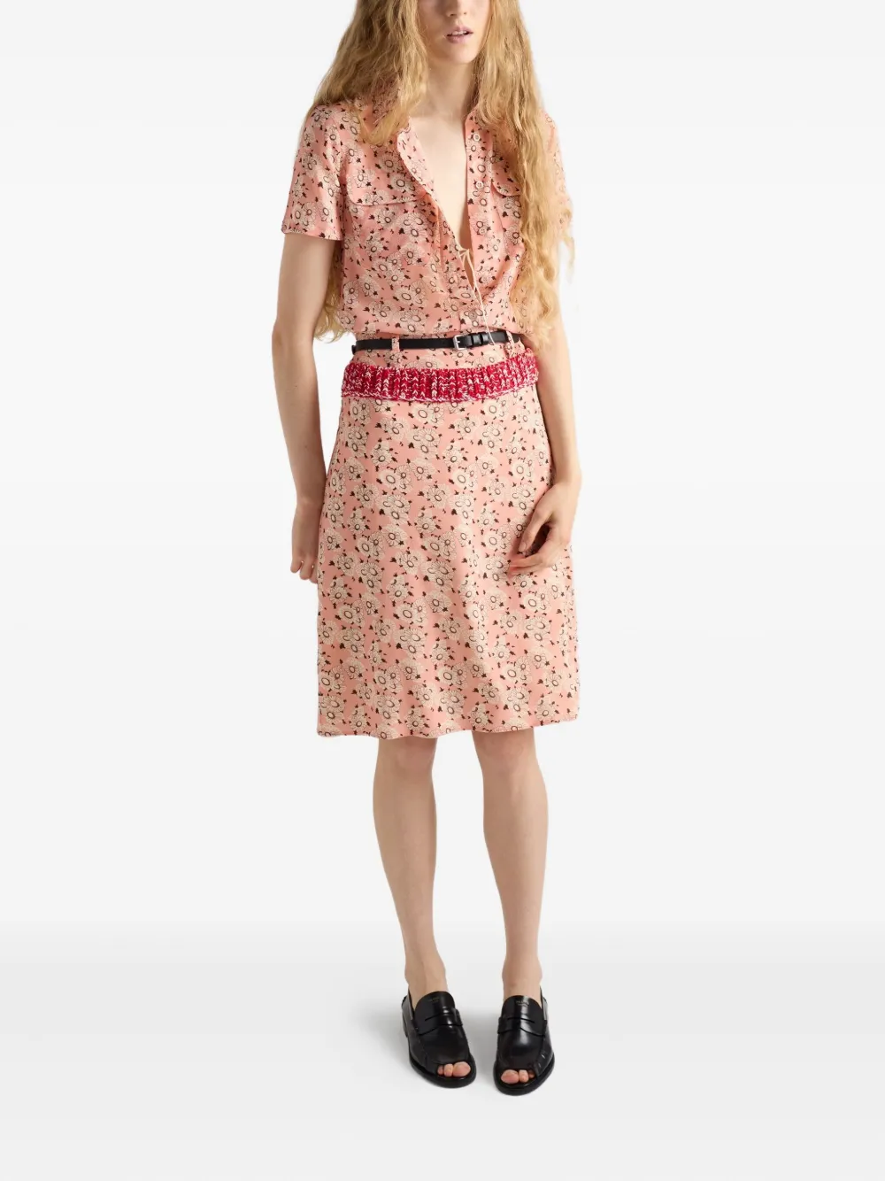 Prada flower patch-pocket shirt - Roze