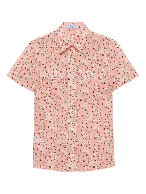 Prada flower patch-pocket shirt