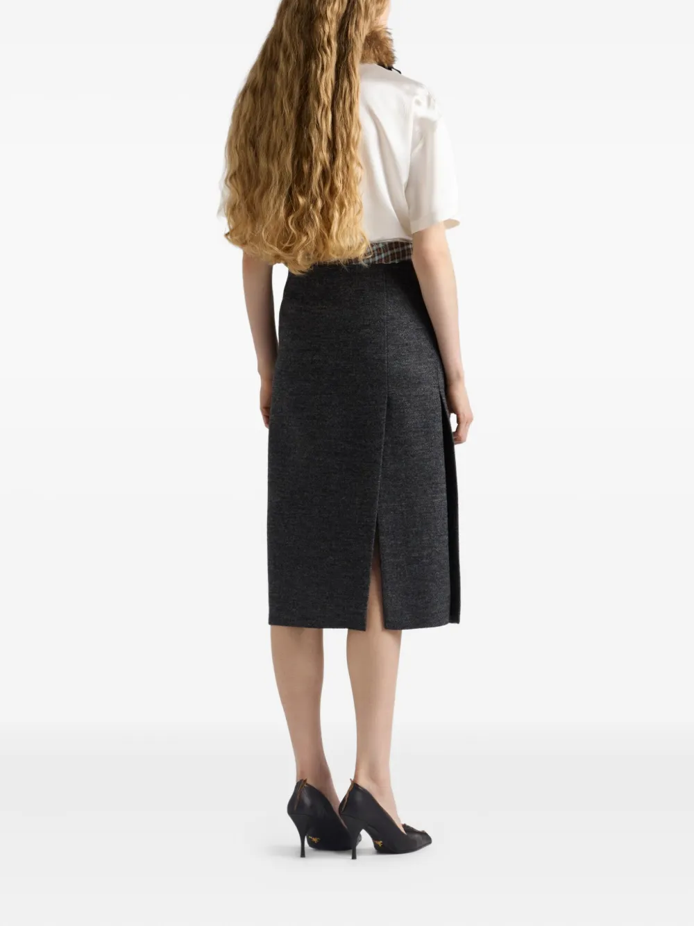Prada Triangle-logo Short-sleeved Top In White
