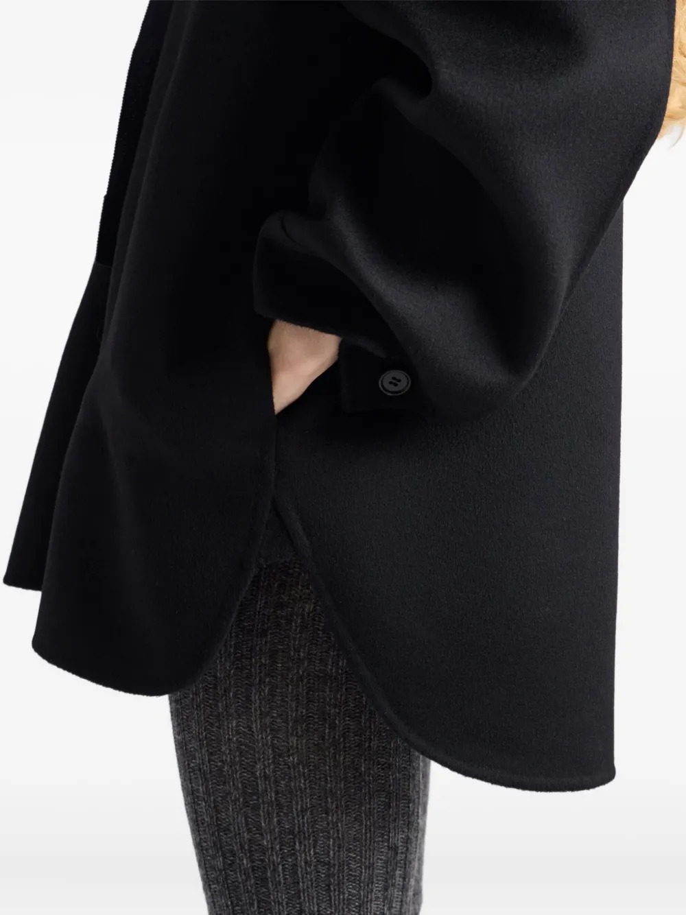 Prada Button Triangle-logo Jacket In Black