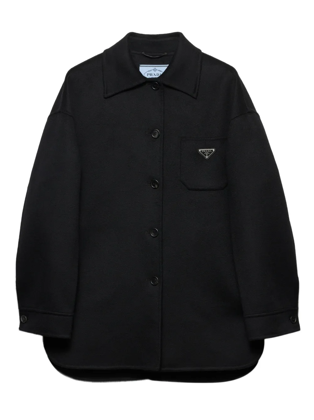 Prada button Triangle-logo jacket | Black | Image 1