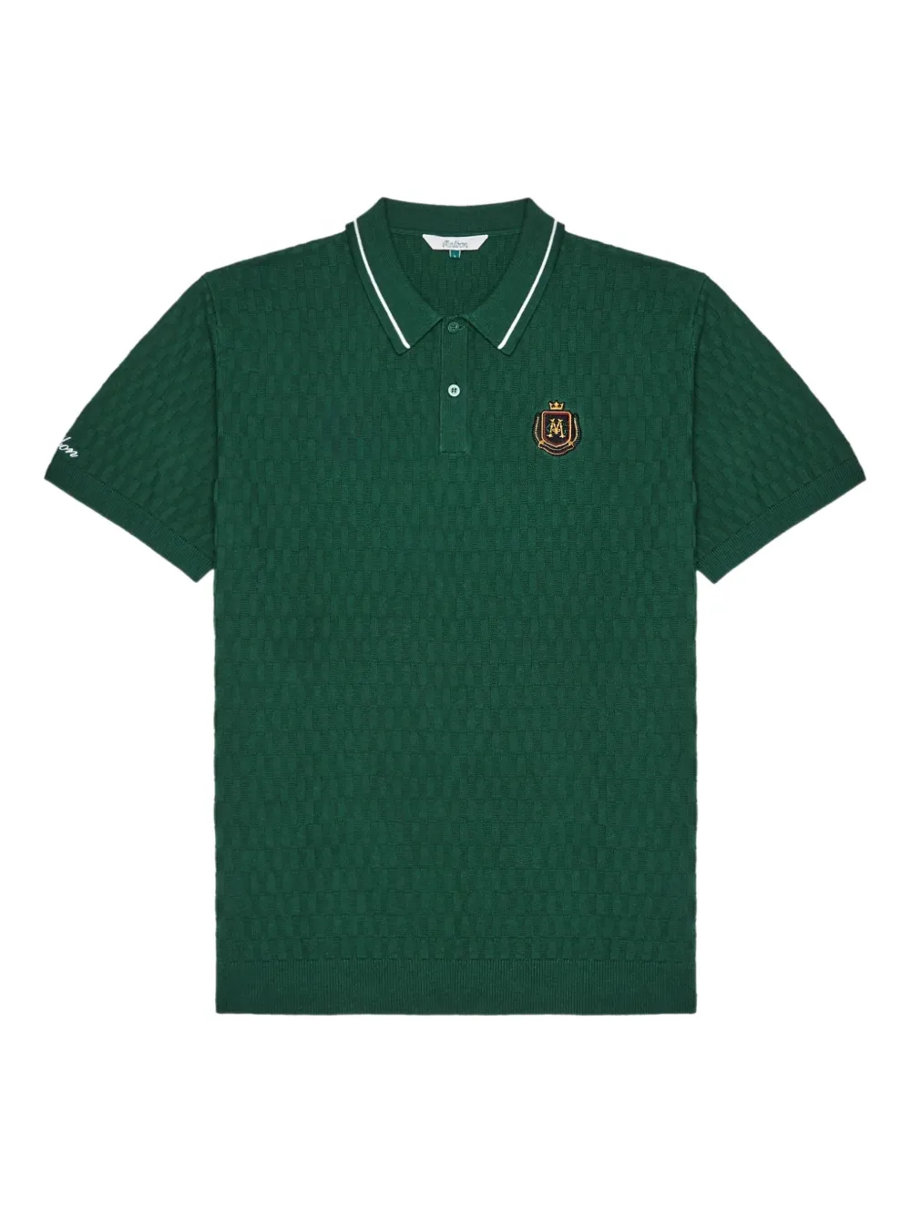 Malbon Golf Crest Knit Polo In Green