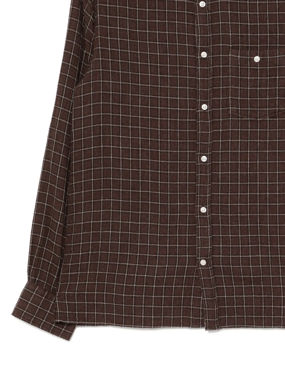 Officine Generale Younes Gaze overhemd Bruin