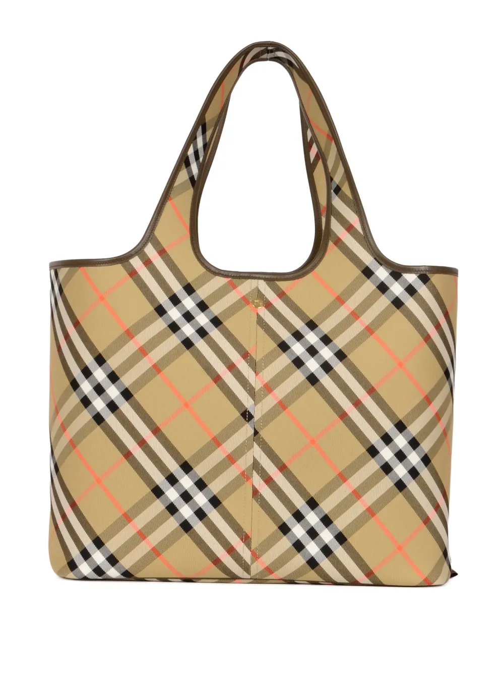 Burberry check trim tote bag - Bruin
