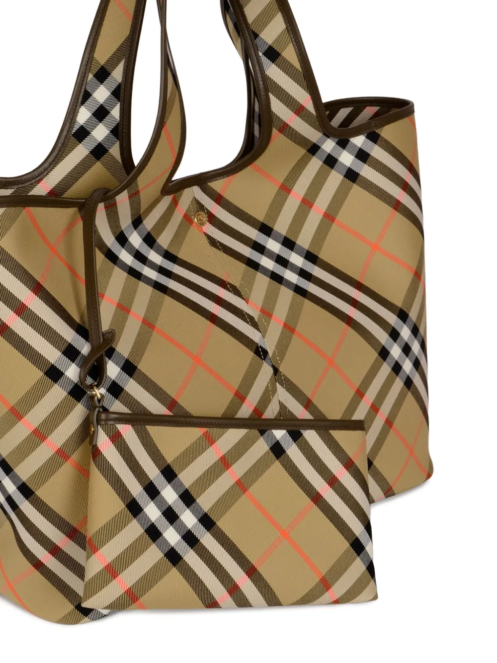 Burberry Geruite shopper Bruin