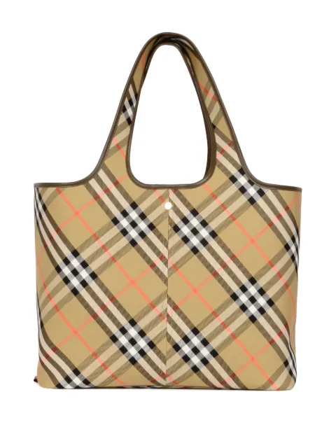 Burberry check trim tote bag