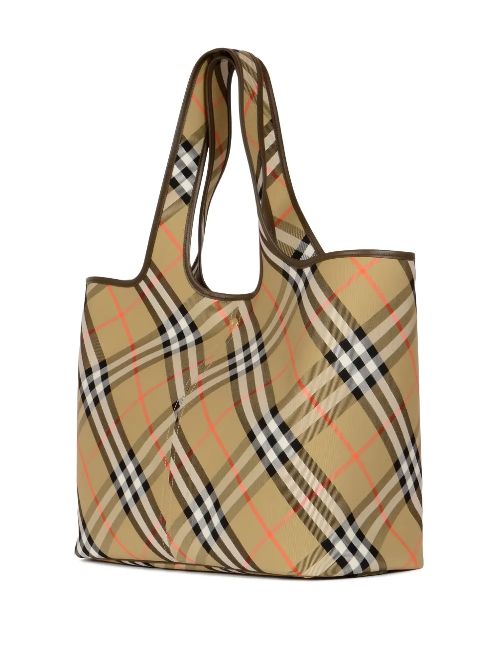 Burberry Geruite shopper Bruin