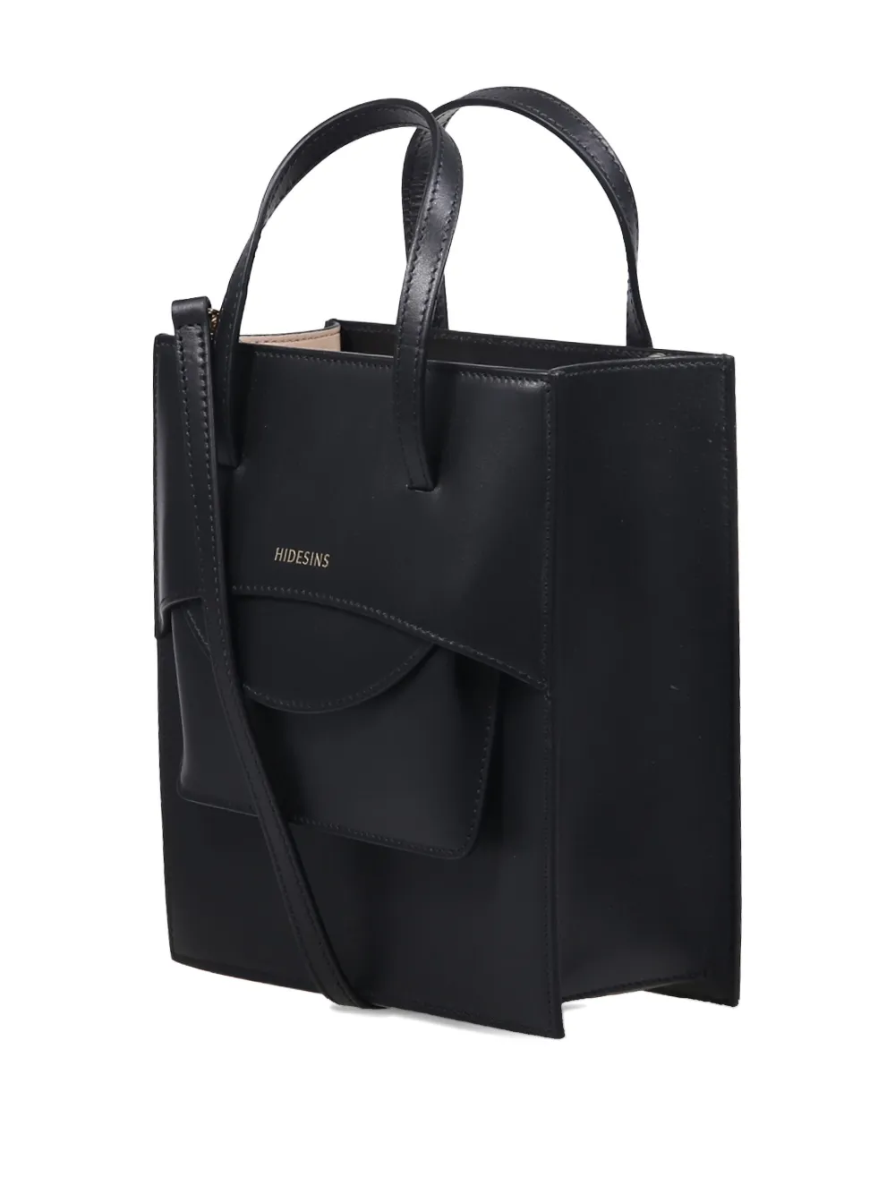 Hidesins Flap Leather Mini Bag In Black