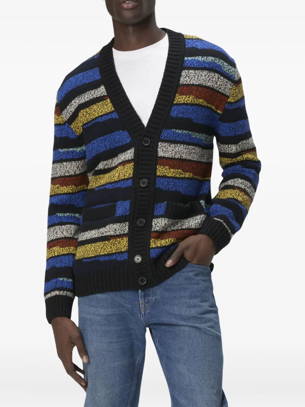 Missoni Cardigan Aus Reiner Wolle Mit Intarsienmuster In Black
