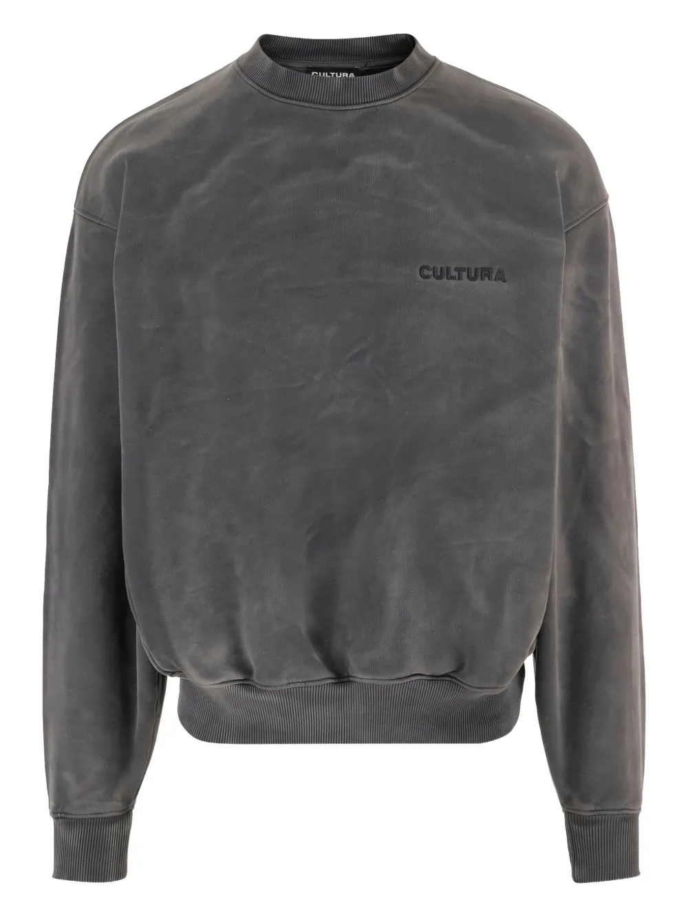 CULTURA embroidered logo washed sweatshirt | Grey | Image 1