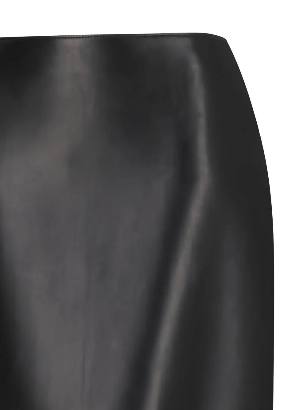 Fendi Ruffled Leather Skirt In Black