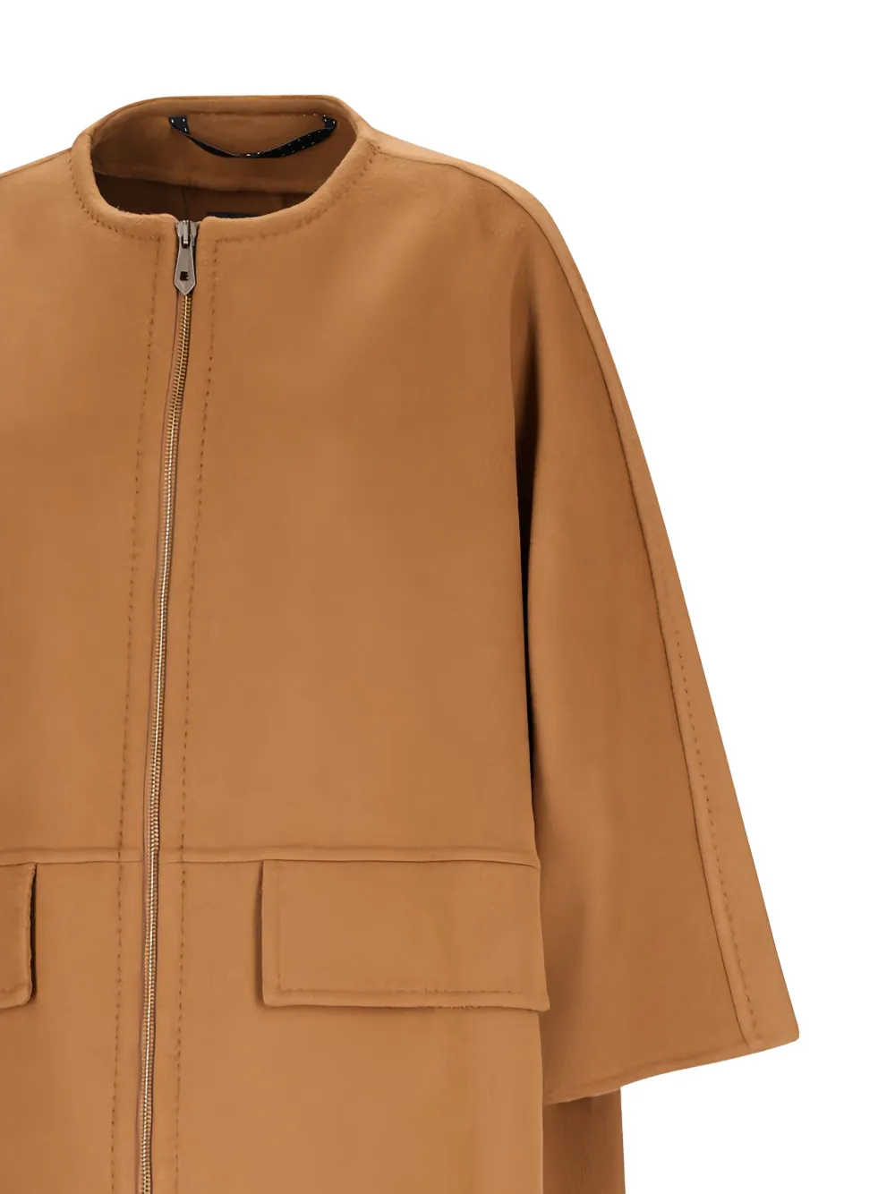 Max Mara Zahira Zip-fastening Coat In Brown