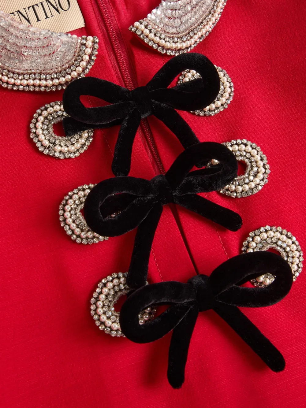 Valentino Garavani Verfraaide mini-jurk Rood