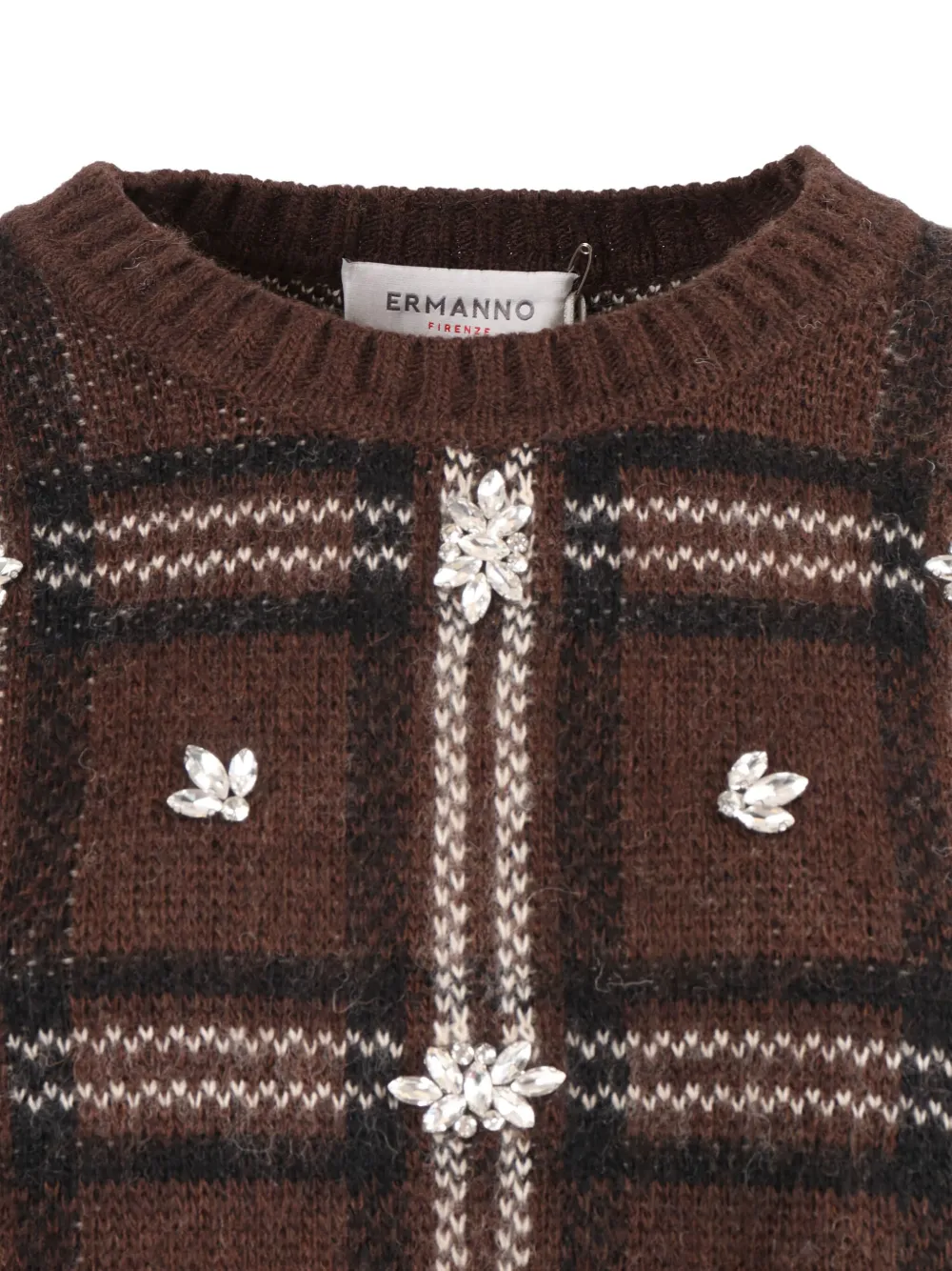 Ermanno Scervino Verfraaide trui met jacquard Bruin