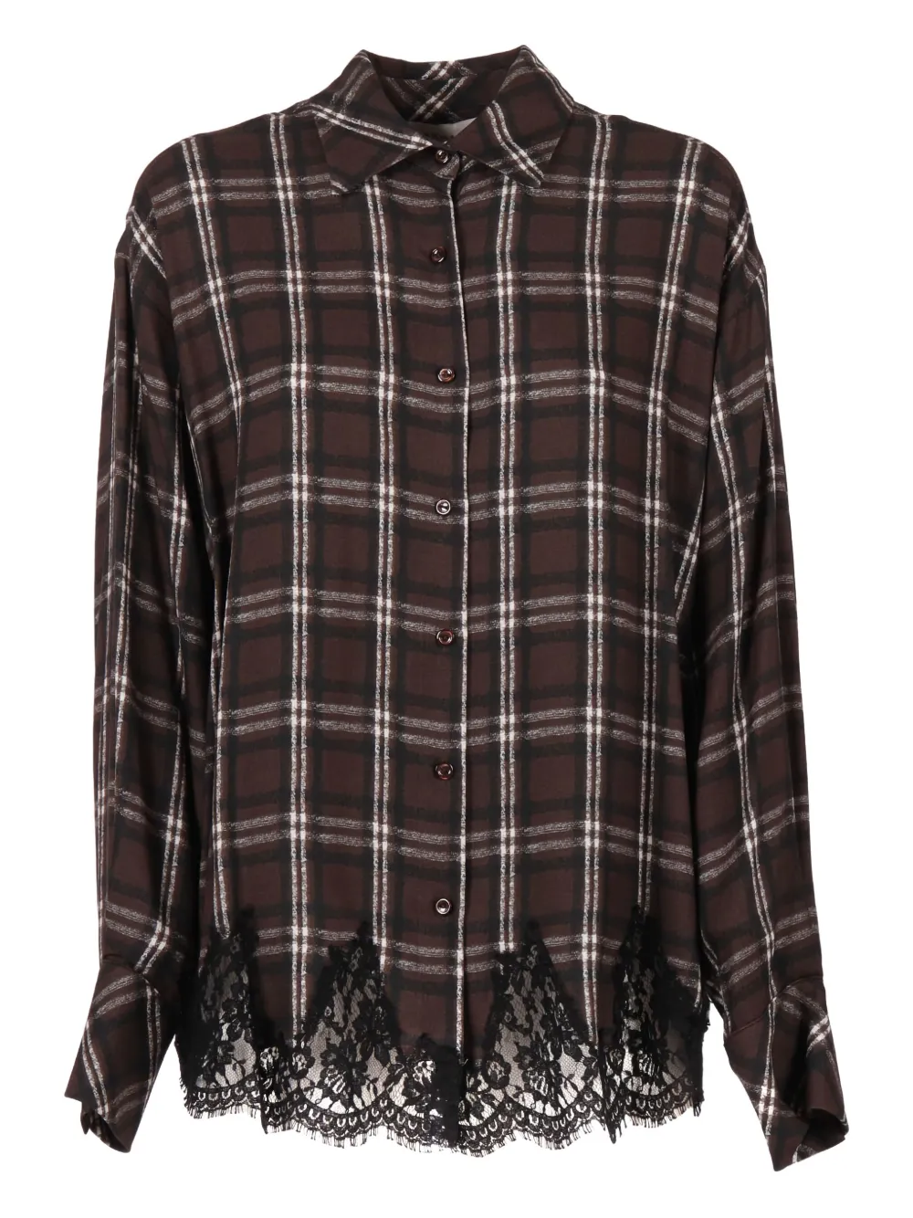 Ermanno Scervino plaid-pattern shirt | Brown | Image 1