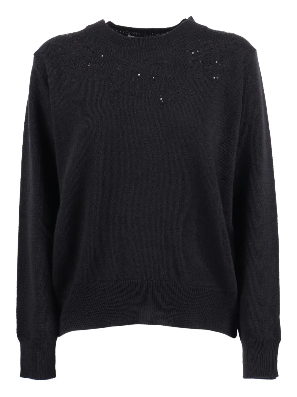 Ermanno Scervino top con aplique bordado | negro | Image 1