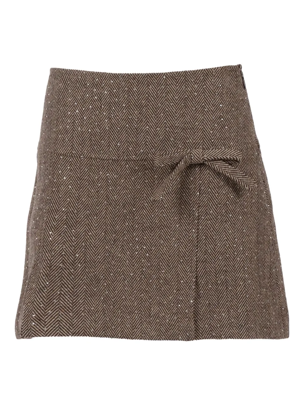 Ermanno Scervino chevronmönstrad minikjol | brun | Image 1