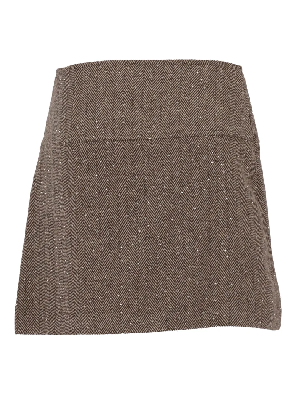 Ermanno Scervino Mini-rok met chevron-patroon - Bruin