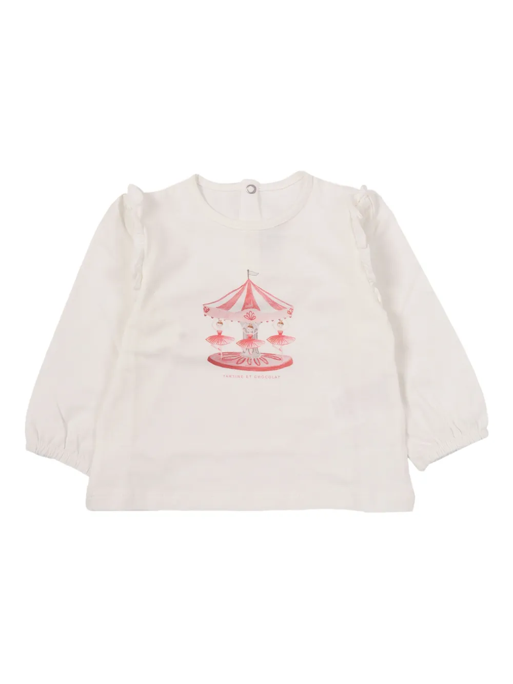 Tartine Et Chocolat ruffled graphic T-shirt | White | Image 1