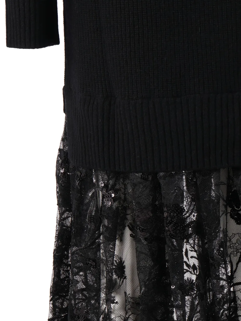 Ermanno Scervino Lace Panelled Midi Dress In Black