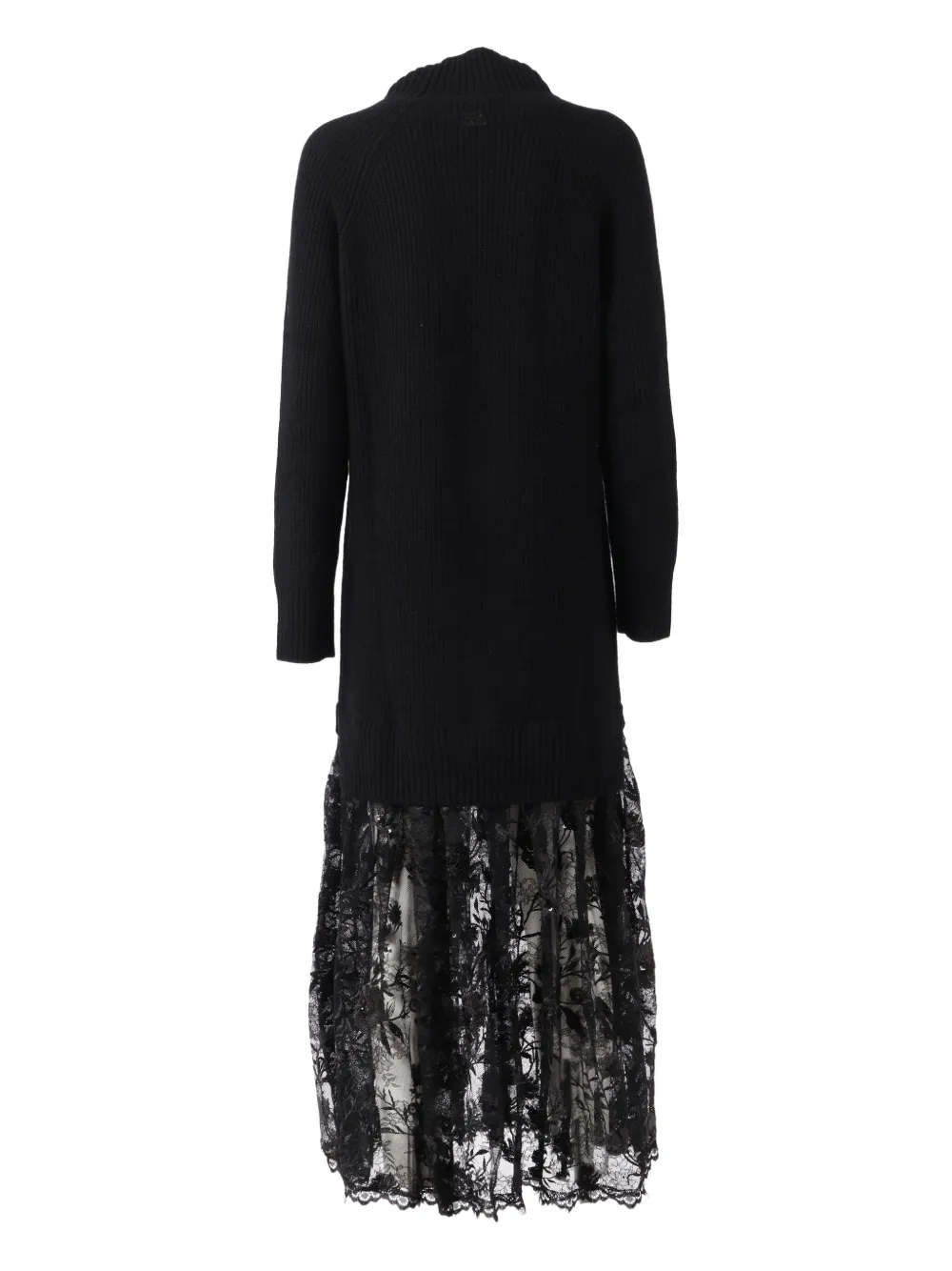 Ermanno Scervino lace panelled midi dress - Zwart