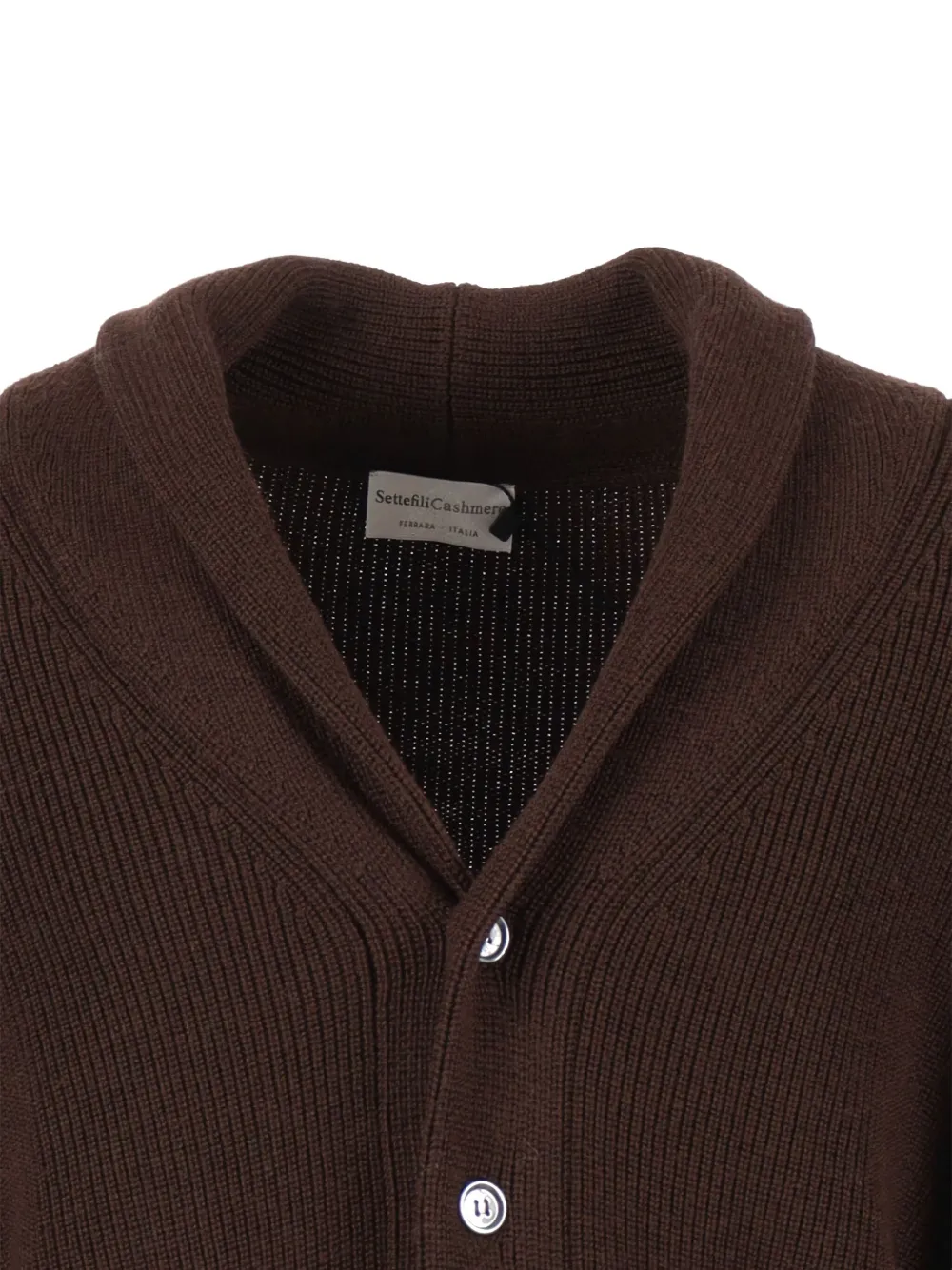 Settefili Cashmere Shawl-collar Cardigan In Brown