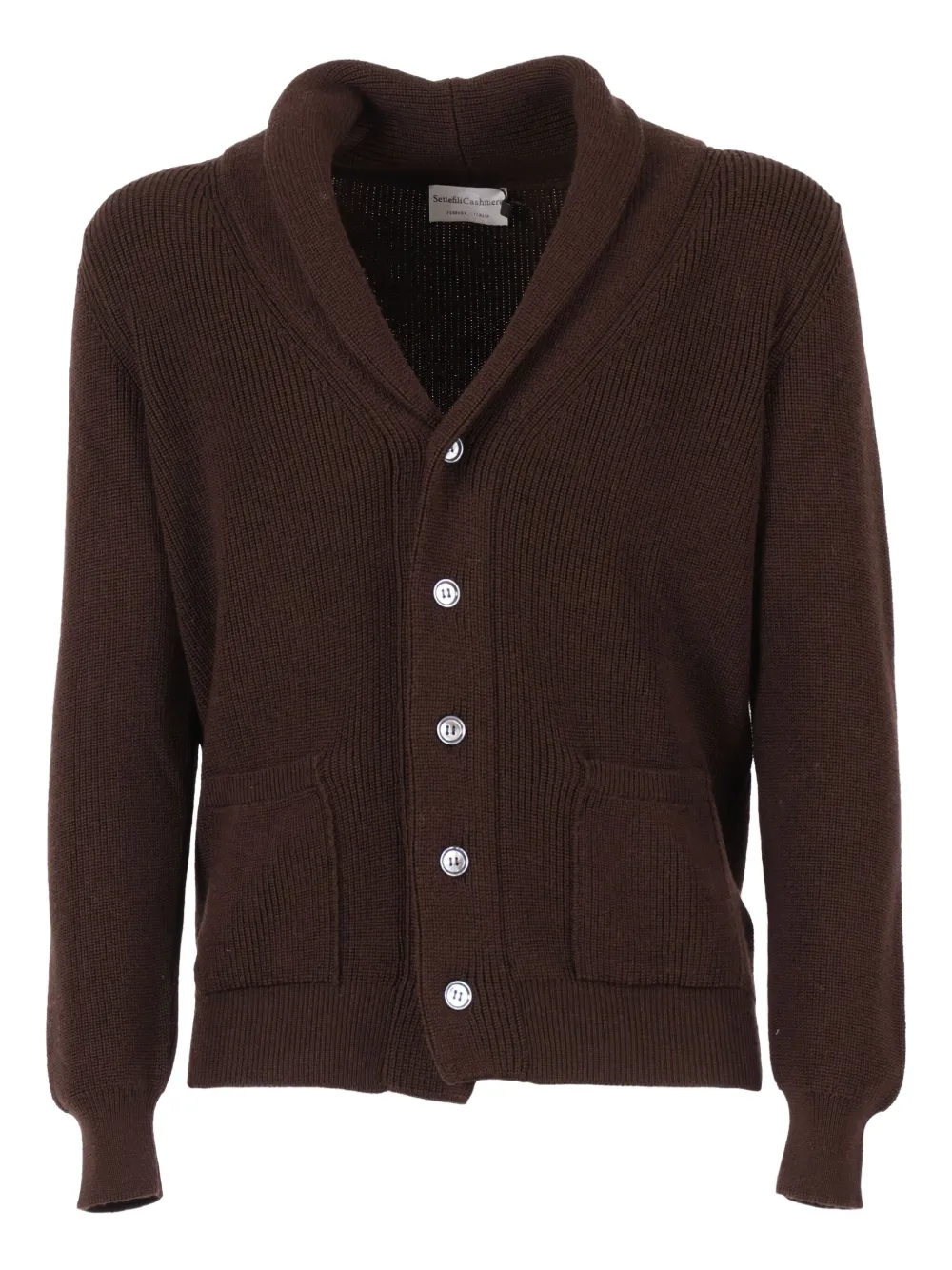 Settefili Cashmere Shawl-collar Cardigan In Brown