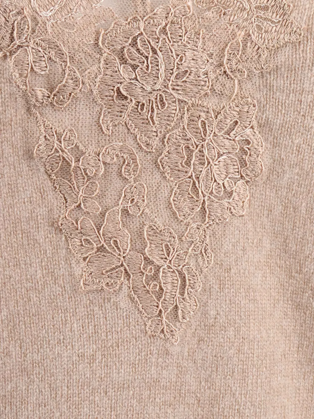 Ermanno Scervino Lace V-neck Sweater In Pink