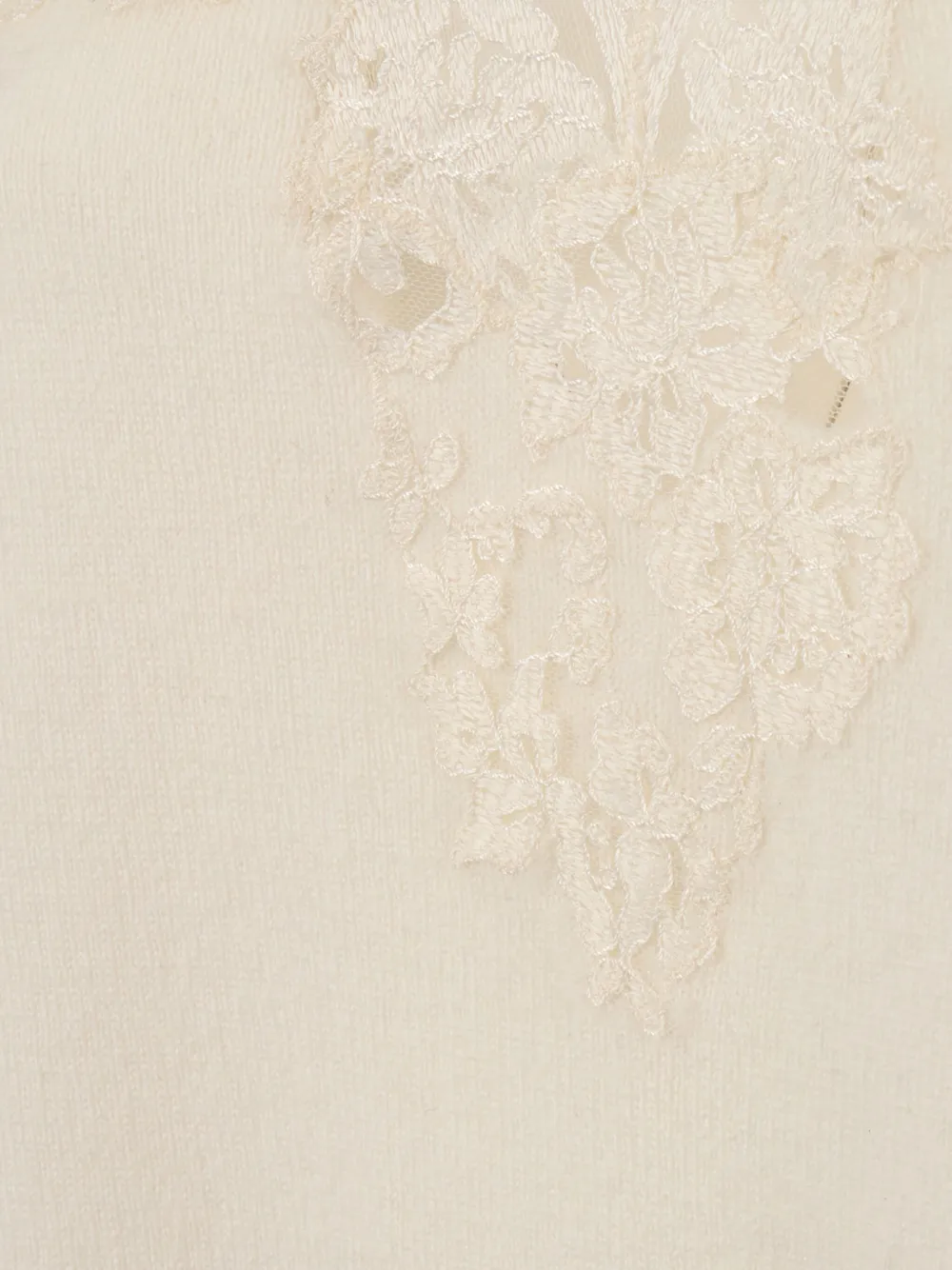 Ermanno Scervino Lace V-neck Sweater In Neutral