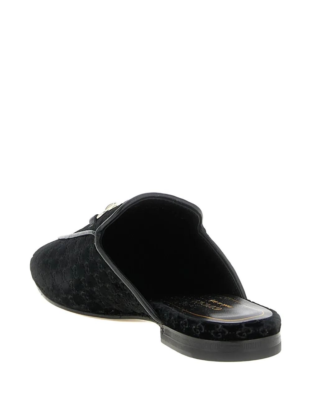 Gucci Women Princetown Gg Supreme Velvet Mule In Black