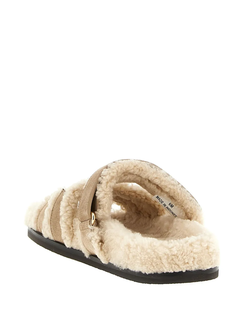Tory Burch Ines Shearling Slides In Neutral