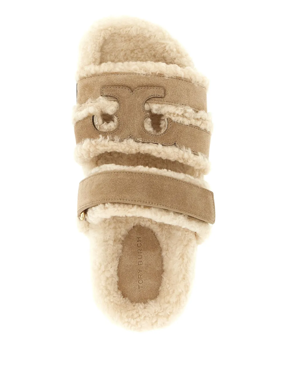 Tory Burch Ines Shearling Slides In Neutral