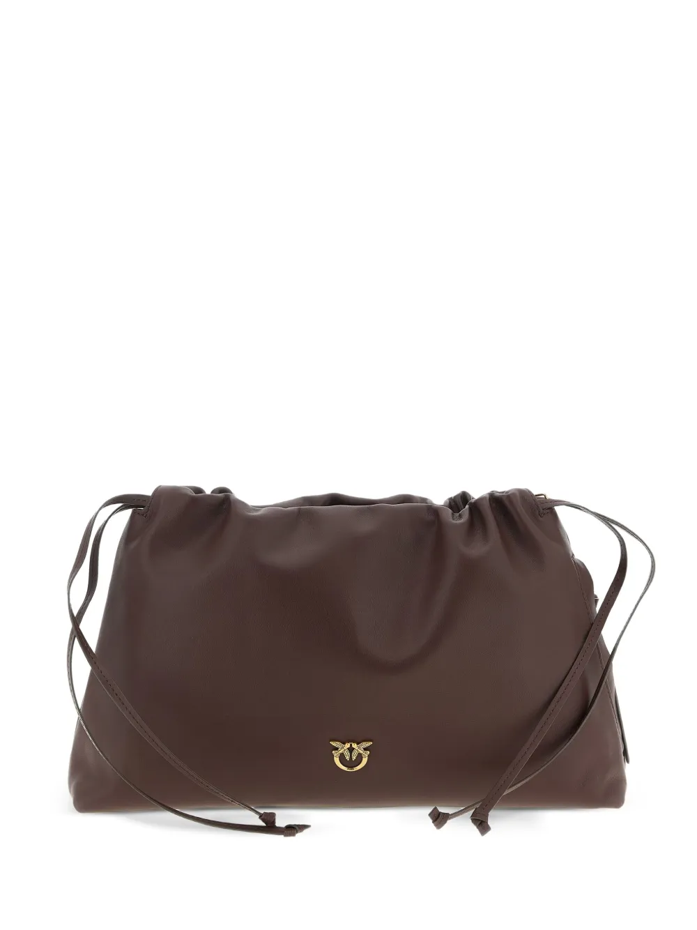 PINKO smooth leather clutch bag - Marrone