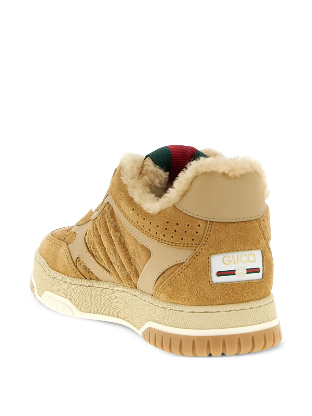 Gucci Re-Web suède leren sneakers Beige